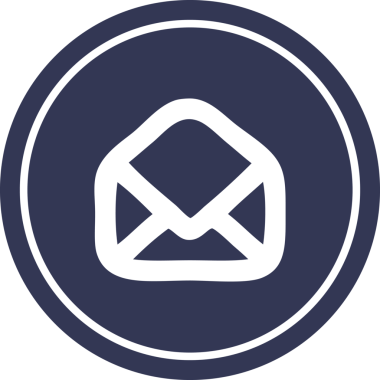 bir insan tarafından çizilmiş zarf harfi dairesel simgesi