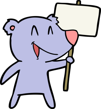 Protestocu ayı bir insan tarafından çizilmiş.