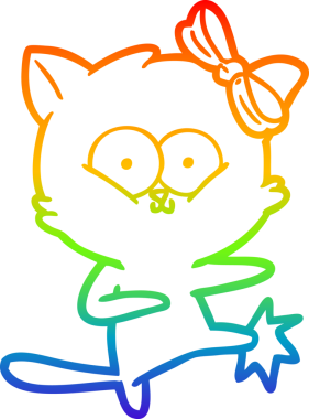 gökkuşağı gradyanı çizimi bir insan tarafından çizilmiş çizgi film kedisi