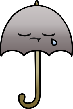 Bir insan tarafından çizilmiş gölgelenmiş şemsiye karikatürü