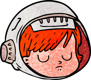 Bir insan tarafından çizilmiş astronot yüzü.