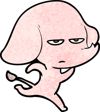 Bir insan tarafından çizilmiş kızgın bir fil.