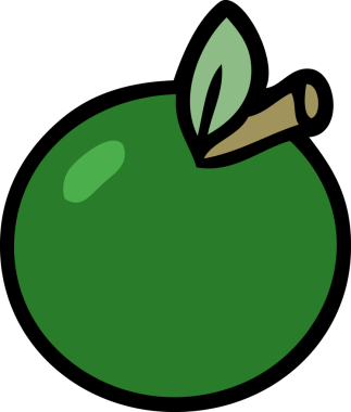 bir insan tarafından çizilmiş elma karikatürü