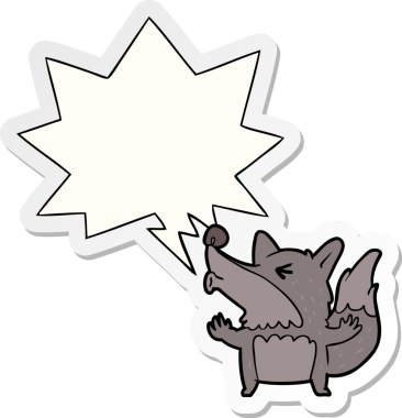 Bir insan tarafından çizilmiş balon çıkartmasıyla uluyan cadılar bayramı kurtadamı çizgi filmi.