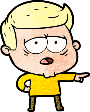 Bir insan tarafından çizilmiş yorgun bir adam.