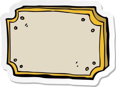 Bir insan tarafından çizilmiş eski bir karikatür çıkartması.