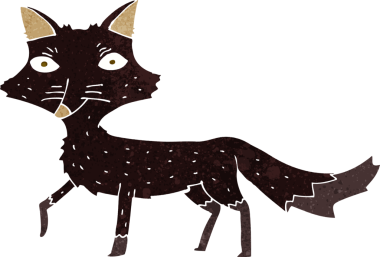 Bir insan tarafından çizilmiş küçük bir kurt.