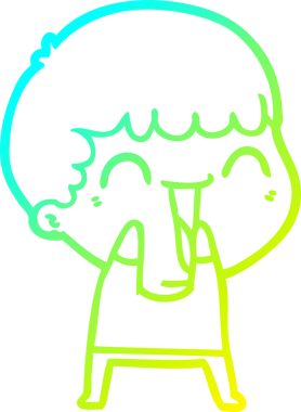 Bir insan tarafından çizilmiş mutlu bir adamın soğuk çizgi çizimi.