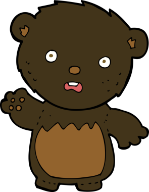 Bir insan tarafından çizilmiş endişeli bir kara ayı.