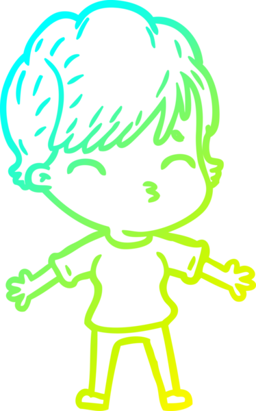 Bir insan tarafından çizilmiş bir karikatür kadın çizimi