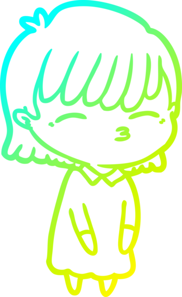 Bir insan tarafından çizilmiş bir karikatür kadın çizimi.