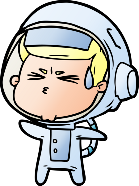 Çizgi film bir insan tarafından çizilmiş astronot.