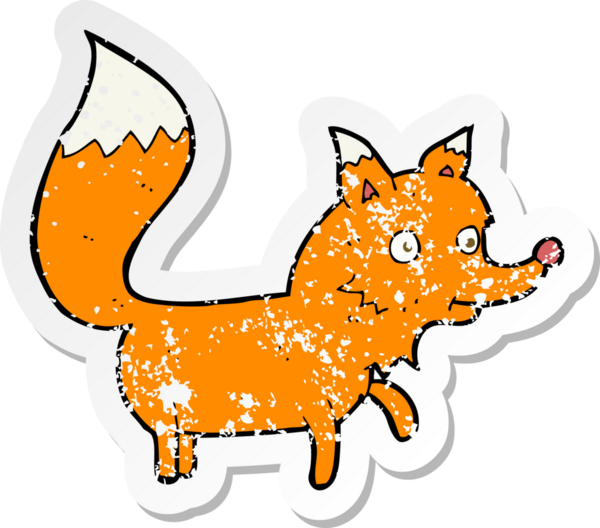 Bir insan tarafından çizilmiş bir tilki yavrusunun gerilimli çıkartması.