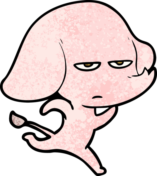 Bir insan tarafından çizilmiş kızgın bir fil.