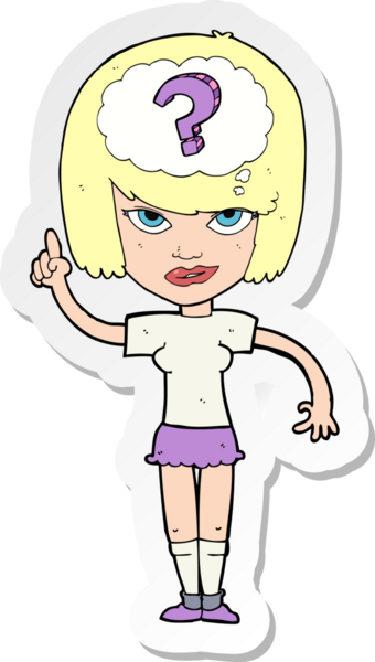 Bir insan tarafından çizilmiş bir karikatür kadının çıkartması.