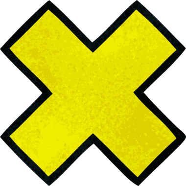 Bir insan tarafından çizilmiş bir çarpma sembolünün retro grunge desen karikatürü