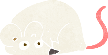 bir insan tarafından çizilmiş beyaz fare çizgi filmi