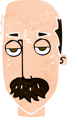 Çizgi film bir insan tarafından çizilmiş sıkıcı yaşlı adam.