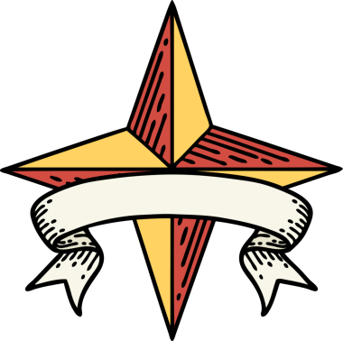 Bir insan tarafından çizilmiş geleneksel bir yıldız dövmesi