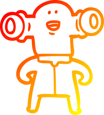 Bir insan tarafından çizilmiş dost canlısı çizgi film uzaylısının çizimi.