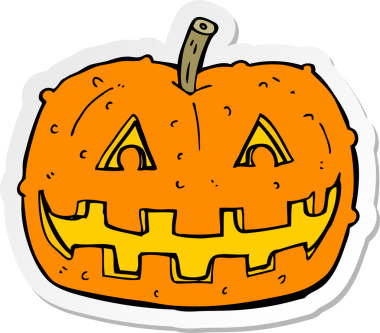 Bir insan tarafından çizilmiş bir balkabağı çıkartması.