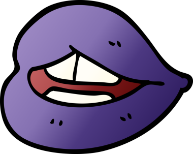 Bir insan tarafından çizilmiş karalama mor dudaklar.