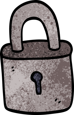 Bir insan tarafından çizilmiş karikatür asma kilit.