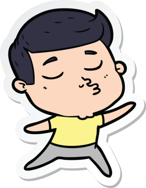 Bir insan tarafından çizilmiş bir çizgi film modelinin çıkartması.