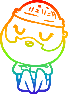 Bir insan tarafından çizilmiş sakallı bir karikatür çizimi.