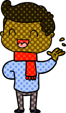 Bir insan tarafından çizilmiş mutlu bir adam.