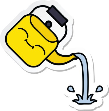 Bir insan tarafından çizilmiş tatlı bir karikatür çıkartması.