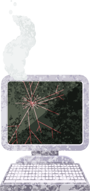 Bir insan tarafından çizilmiş bozuk bilgisayar grafik vektör illüstrasyon simgesi