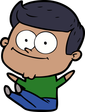 Bir insan tarafından çizilmiş mutlu bir adam.