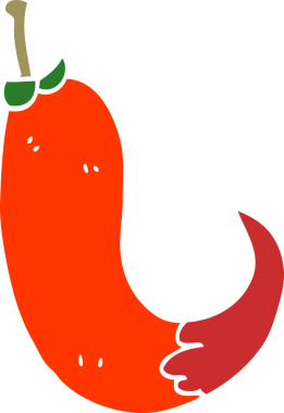 Bir insan tarafından çizilmiş kırmızı acı biber.