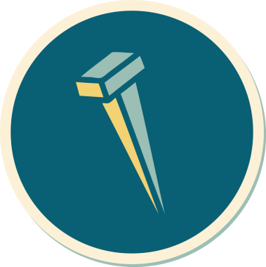 Bir insan tarafından çizilmiş geleneksel demir çivi stili dövme çıkartması.