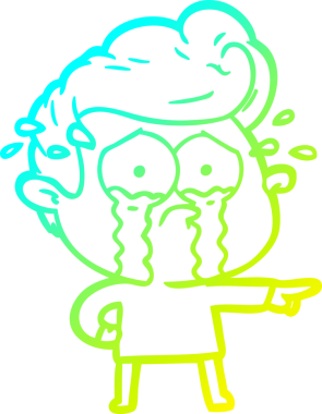 Bir insan tarafından çizilmiş ağlayan bir karikatür çizimi.