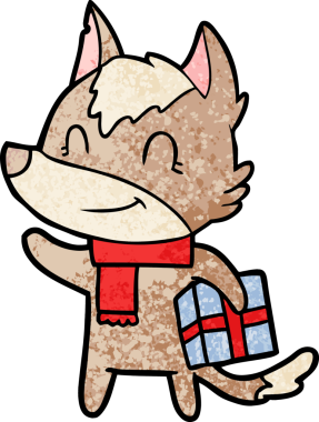 Bir insan tarafından çizilmiş dost canlısı bir çizgi film kurdu.