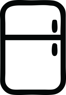 Bir insan tarafından çizilmiş mutfak buzdolabı simgesi