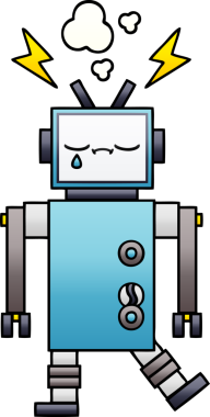 Bir insan tarafından çizilmiş bir robotun gölgelenmiş çizimi