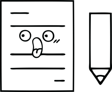 Bir insan tarafından çizilmiş bir test kağıdının çizgi çizimi