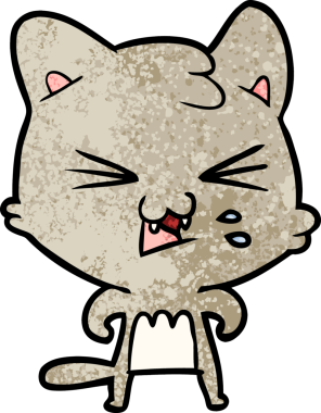 Bir insan tarafından çizilmiş kedi tıslaması.