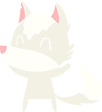 Bir insan tarafından çizilmiş düz renkli çizgi film kurdu.