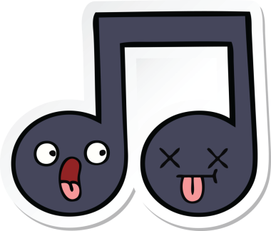 Bir insan tarafından çizilmiş şirin bir karikatür notasının çıkartması.