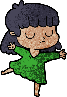 Bir insan tarafından çizilmiş ilgisiz bir kadın çizgi filmi.