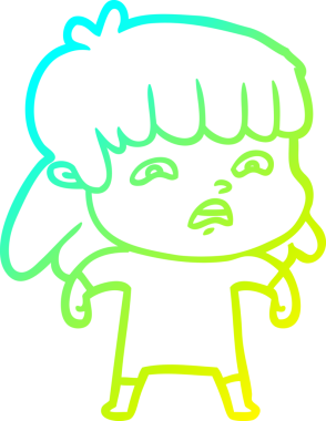 Bir insan tarafından çizilmiş endişeli bir karikatür çizimi.