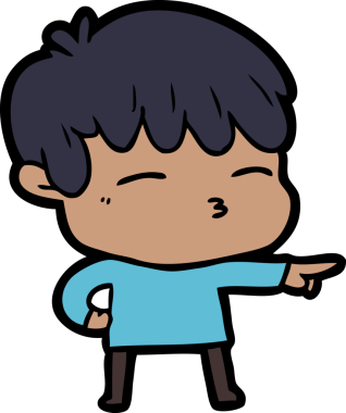 Bir insan tarafından çizilmiş meraklı bir çocuk.