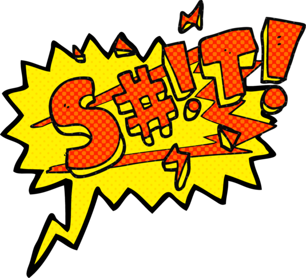 Bir insan tarafından çizilmiş serbest çizilmiş çizgi roman konuşma balonu küfür sözcüğü