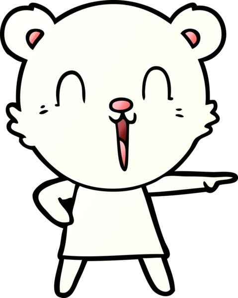 Bir insan tarafından çizilmiş mutlu kutup ayısı karikatürü