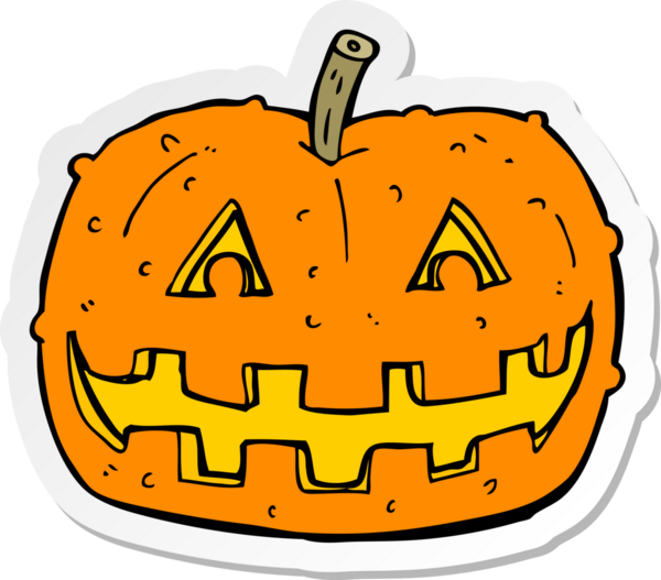 Bir insan tarafından çizilmiş bir balkabağı çıkartması.