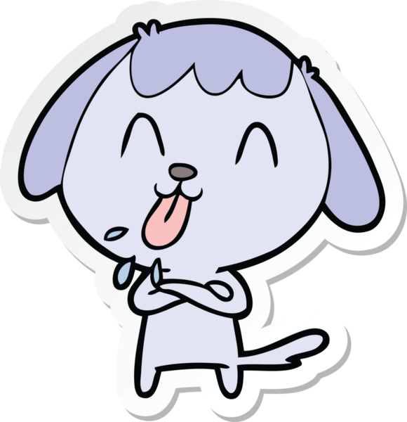 Bir insan tarafından çizilmiş şirin bir köpeğin çıkartması.